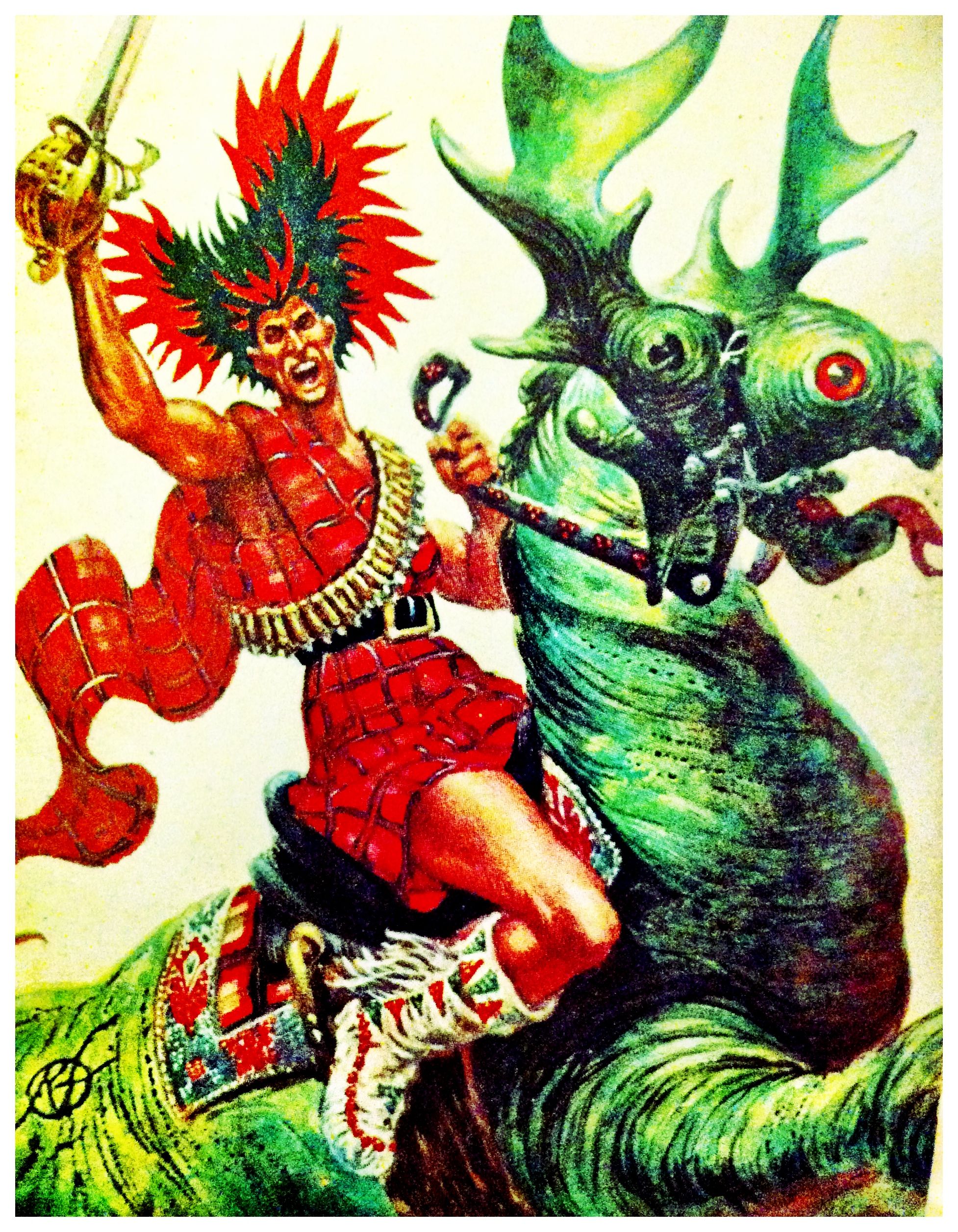 Kelly Freas's visual Art Kelly Freas, detail from The Space Barbarians by Mack Reynolds, Ace 77710, 1969.