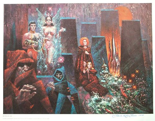 Kelly Freas's visual Art Kelly Freas, The Ruins of Isis by Marion Zimmer Bradley wraparound cover, Starblaze 1978.