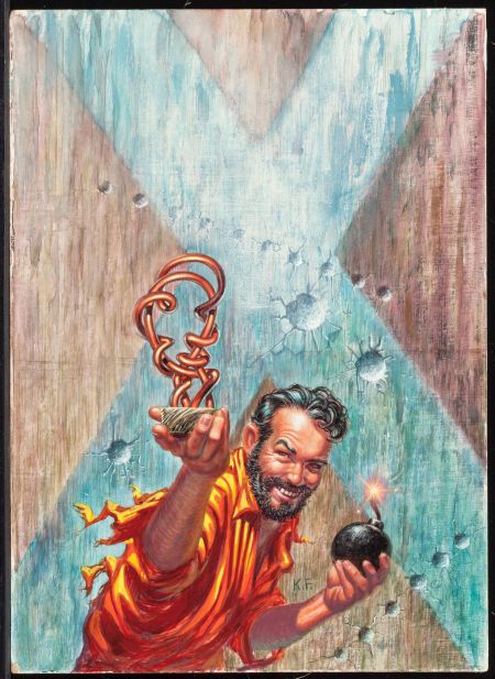 Kelly Freas's visual Art Kelly Freas, The Space Willies, 1971, Ace Double. Mixed media on board 16.25 x 11.75 in. Initialed lower center.