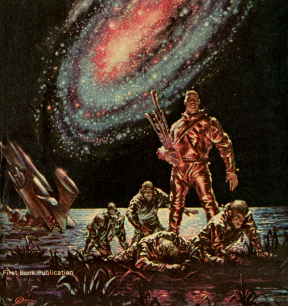 Kelly Freas's visual Art Kelly Freas, World Without Stars by Poul Anderson, cropped cover, Ace Books, 1967.