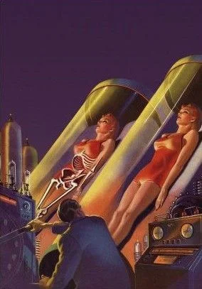 Harold W. McCauley's visual Art Harold W. McCauley, Amazing Stories 39-11, illustrating The Four-Sided Triangle, cover art.