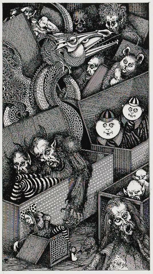 Ian Miller's visual Art IAN MILLER (English 20th Century) Group of 2 Illustrations: Martian Chronicles, 1979 Ink on illustration board