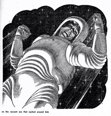 Virgil Finlay's visual Art Virgil Finlay, The Shore of Tomorrow by Chad Oliver, Startling Stories 53-03, P.91.