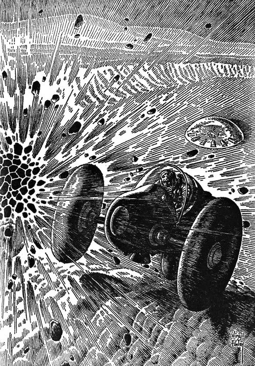 Virgil Finlay's visual Art Virgil Finlay, How The Heroes Die (Known Space) by Larry Niven, Galaxy 66-10.