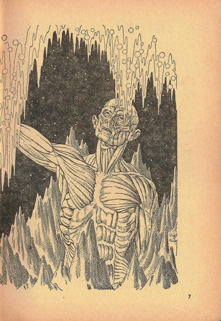 Virgil Finlay's visual Art #2 Virgil Finlay, After a Judgement Day (right side), Edmond Hamilton, Fantastic 63-12, p.7.