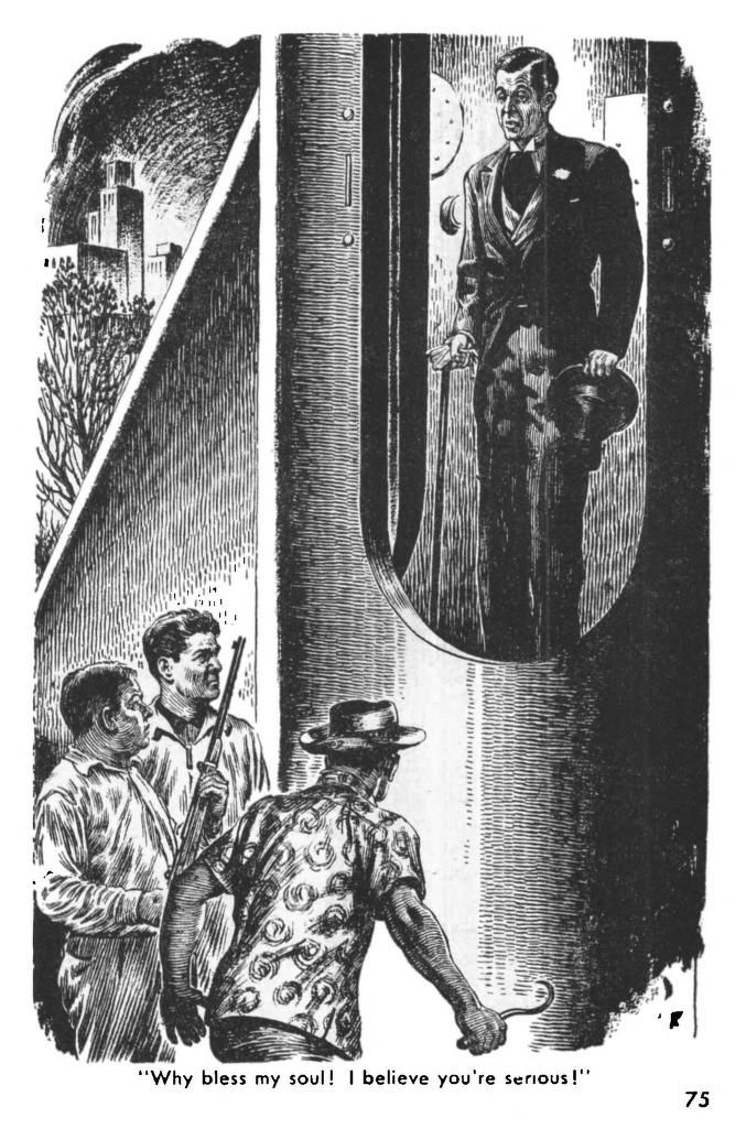 Virgil Finlay's visual Art Virgil Finlay, The First Invader by Paul Dallas, Amazing Stories 58-01, p.75.