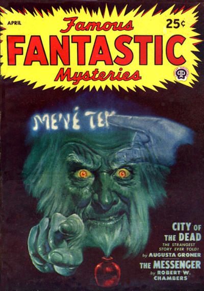 Lawrence Sterne Stevens's Covers Art Larger image, no glare, better condition but the image isn't as vibrant. Lawrence Sterne Stevens, FFM 48-04, City of the Dead by Augusta Groner, written in 1910 in German.