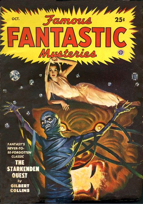Lawrence Sterne Stevens's Covers Art Lawrence Sterne Stevens, FFM, 49-10, The Starkenden Quest by Gilbert Collins.