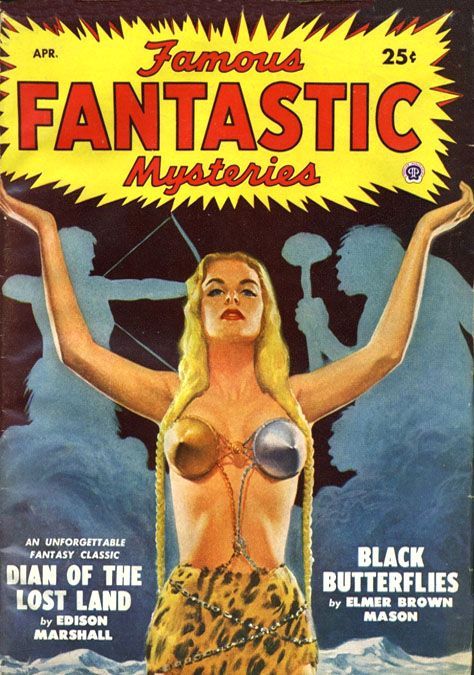 Lawrence Sterne Stevens's Covers Art Lawrence Sterne Stevens, FFM 49-04, Dian of the Lost Land by Edison Marshall.