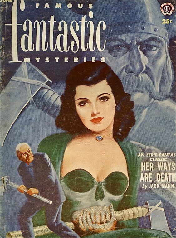 Lawrence Sterne Stevens's Covers Art Lawrence Sterne Stevens, FFM 52-06. Interesting how her bodice and hands form a skull face.
