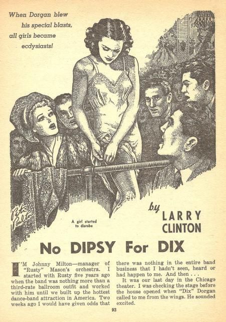 Peter Poulton's Covers Art The rhyming editor strikes again! Peter Poulton, No Dipsy for Dix by Larry Clinton, Thrilling Wonder Stories 51-08, p.03.