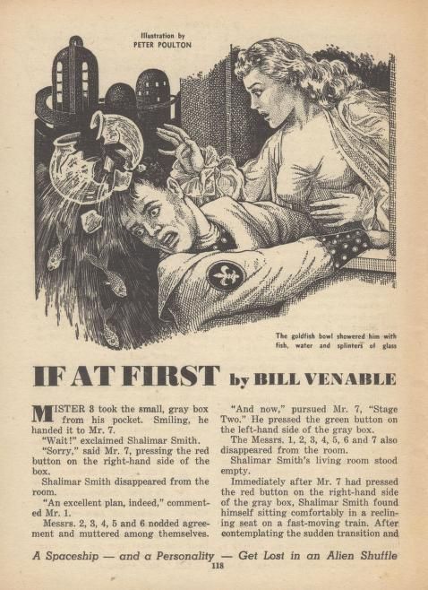 Peter Poulton's Covers Art Peter Poulton, If at First by Bill Venable, Thrilling Wonder Stories 54-Winter, p.118.