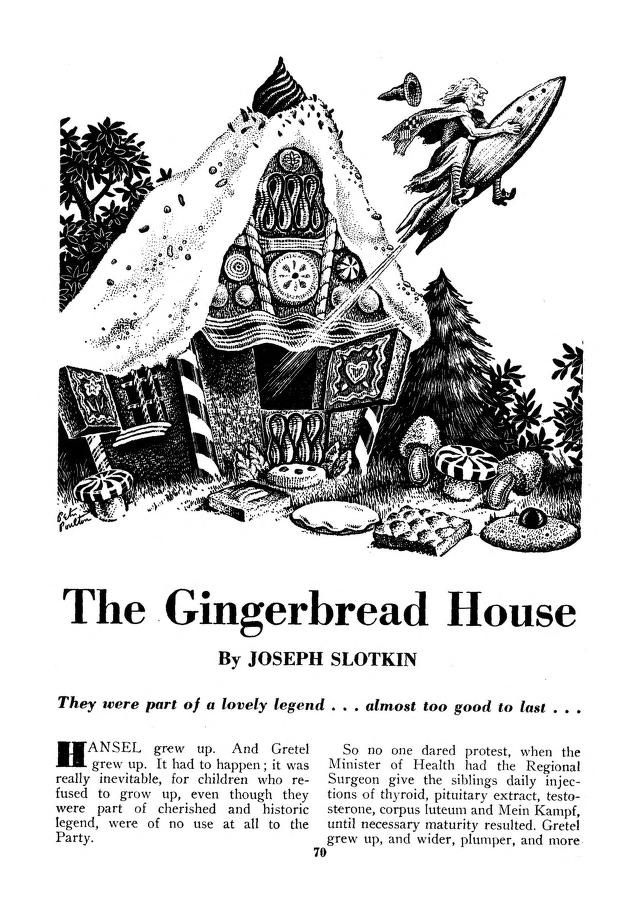 Peter Poulton's Covers Art Peter Poulton, The Gingerbread House by Joseph Slotkin, Startling Stories 53-03, p.70.