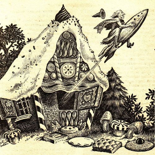 Peter Poulton's Covers Art Peter Poulton, The Gingerbread House by Joseph Slotkin, Startling Stories 53-03, p.70.