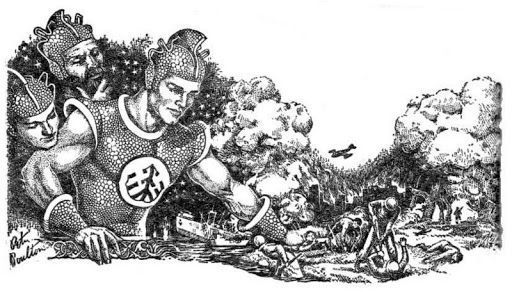 Peter Poulton's Covers Art Peter Poulton, The Spark by Mack Reynolds, Thrilling Wonder Stories 50-12, p.94. Caption: 