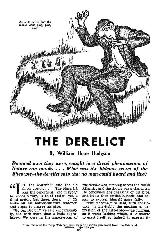 Hannes Bok's Covers Art Hannes Bok, The Derelict by William Hope Hodgson, Famous Fantastic Mysteries 43-12, p. 94.