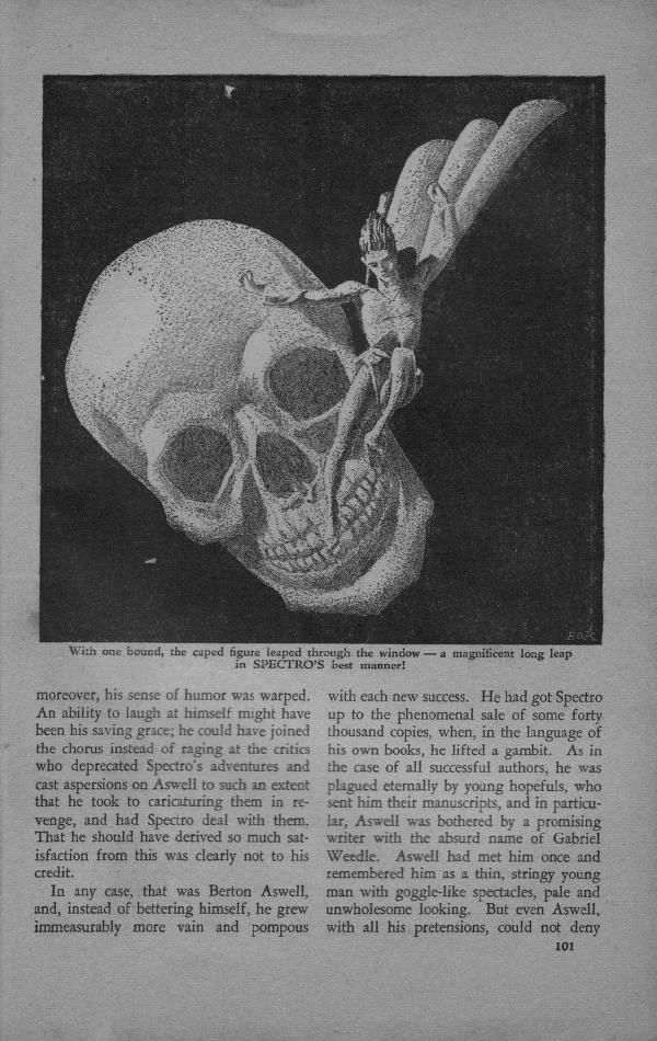 Hannes Bok's Covers Art Hannes Bok, Compliments of Spectro by August W. Derleth, Weird Tales 41-11, p.101.