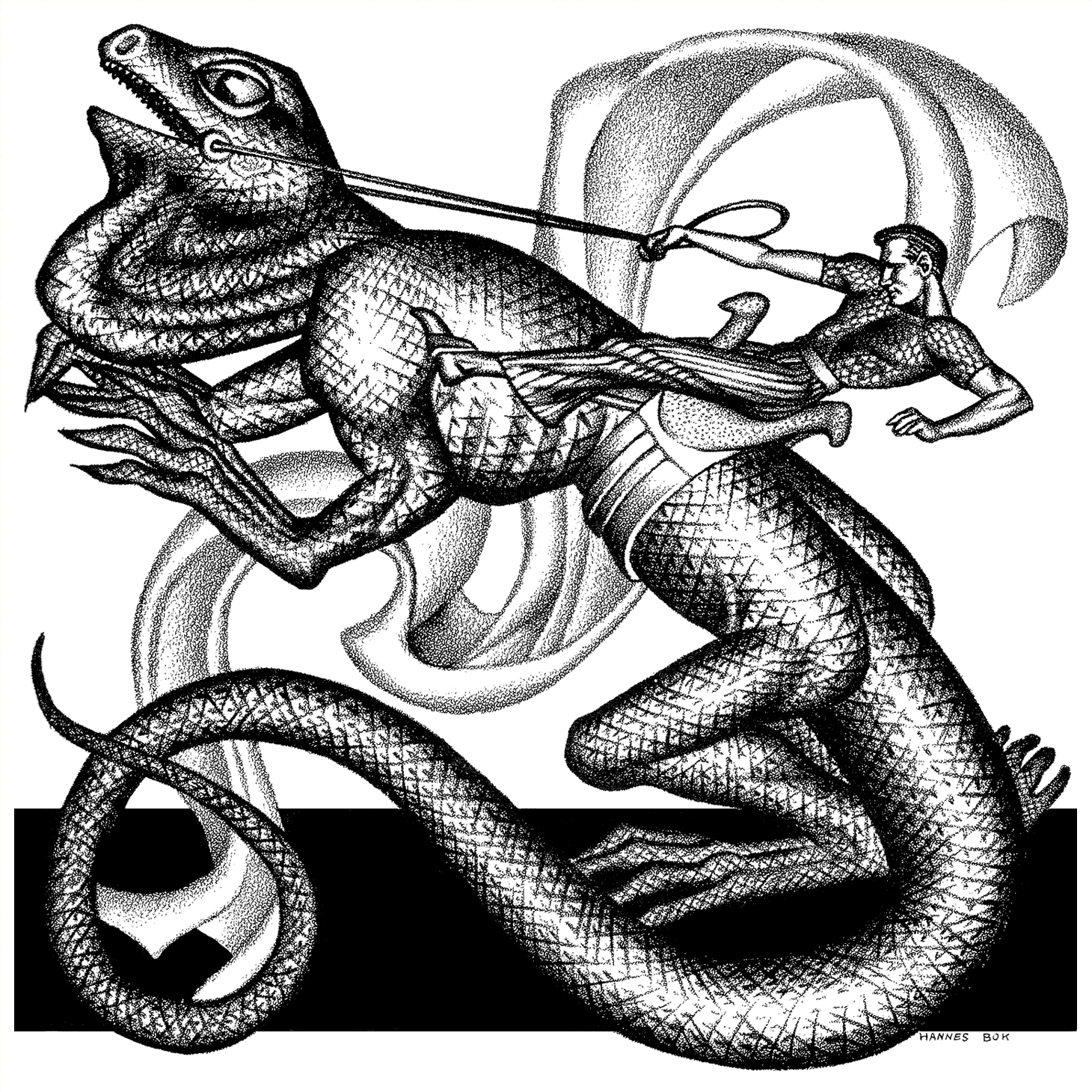 Hannes Bok's Covers Art Hannes Bok, Martian Fantasy by Henry Andrew Ackerman, Stirring Science Stories 41-06, P.16.