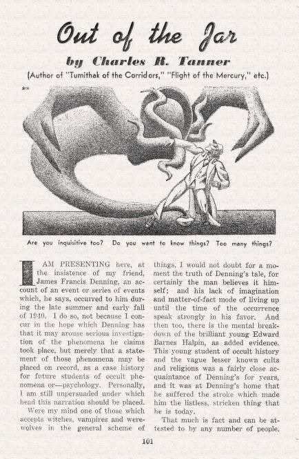 Hannes Bok's Covers Art Hannes Bok, Out of the Jar by Charles H. Tanner, Stirring Science Stories 41-02, p.101.