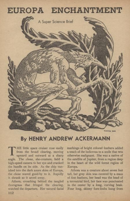 Hannes Bok's Covers Art Hannes Bok, Europa Enchantment bt Henry Andrew Ackerman, Super Science Stories 40-07, p.112.