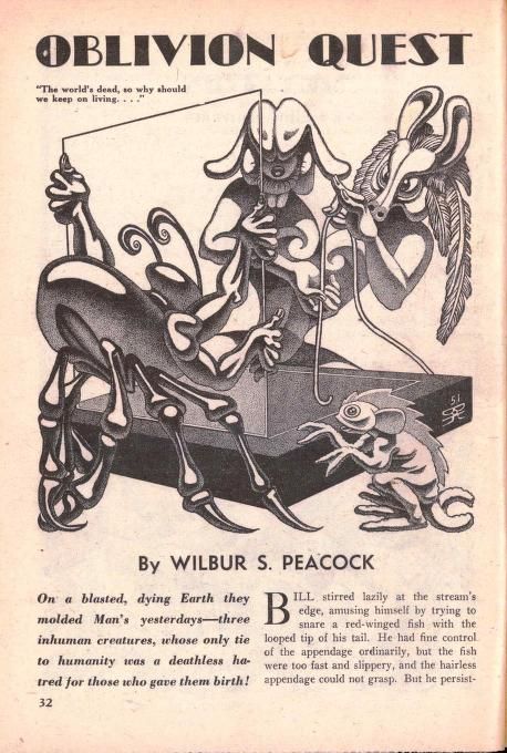 Hannes Bok's Covers Art Hannes Bok, Oblivion Quest, Wilbur S. Peacock, Super Science Stories 51-06, p.32.