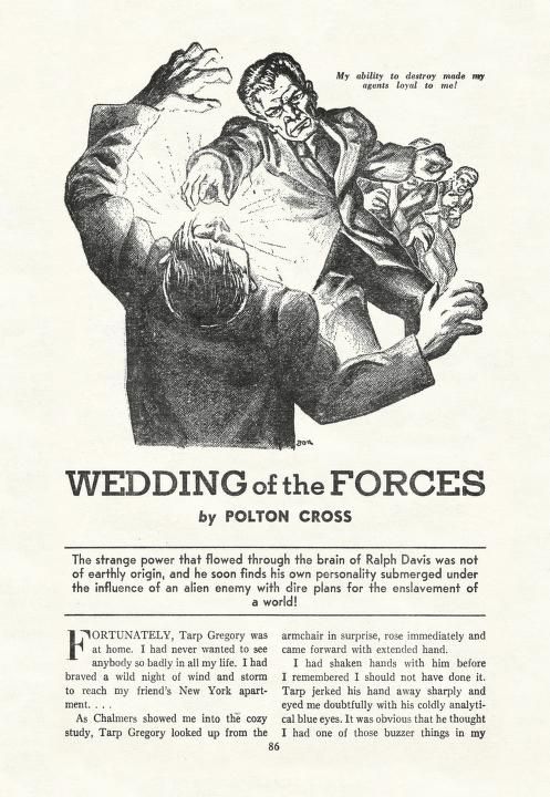 Hannes Bok's Covers Art An unusually realistic face for Hannes Bok, but that's his signature. Wedding of the Forces by Polton Cross (John Russell Fearn) Future SF 40-11, P.86.