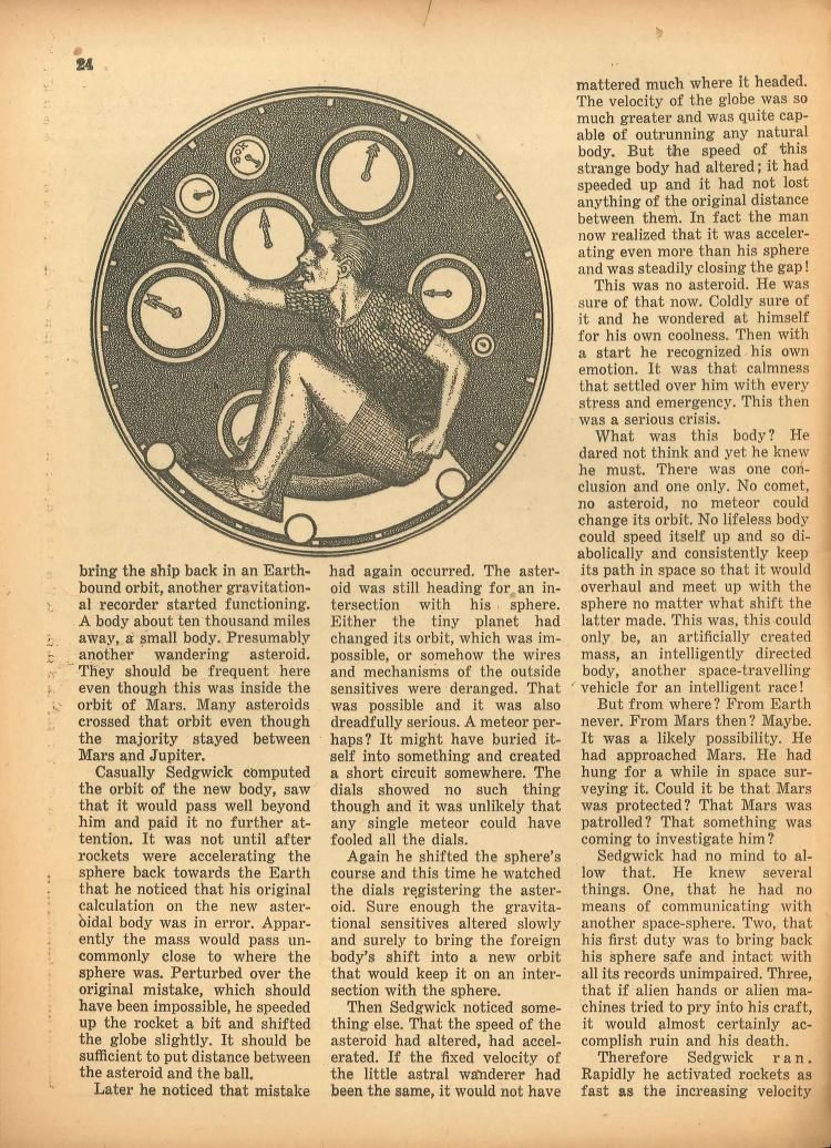 Hannes Bok's Covers Art Hannes Bok, Blind Flight by Millard Verne Gordon, Stirring Science Stories 42-03, p.24.