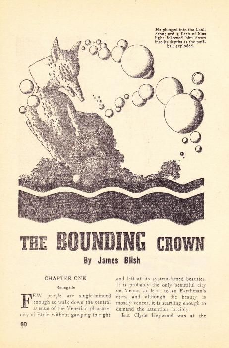 Hannes Bok's Covers Art Hannes Bok, The Bounding Crown (left side) by James Blish, Super Science Stories 49-01, p.60.