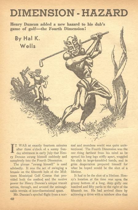 Hannes Bok's Covers Art Hannes Bok, Dimension-Hazard by Hal K. Wells, Super Science Stories 40-11, p.40.