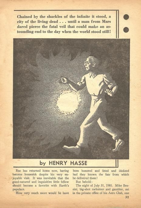 Hannes Bok's Covers Art Hannes Bok, The Missing Day by Henry Hasse, Super Science Stories 42-05, p.31