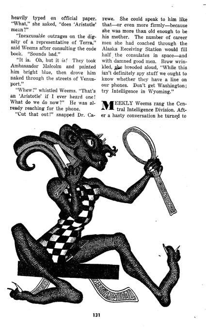 Hannes Bok's Covers Art Hannes Bok, Crisis by Cecil Corwin (C. M. Kornbluth), SF Quarterly 42-Spring, p.141.