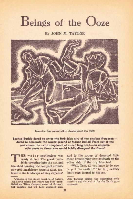 Hannes Bok's Covers Art Hannes Bok, Beings of the Ooze by John M. Taylor Science Fiction 41-03, P.39.