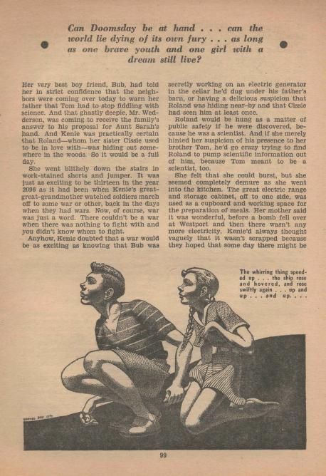 Hannes Bok's Covers Art Hannes Bok, The Day of the Deepies (right side) by Murray Leinster, Famous Fantastic Mysteries 47-10, p.99.