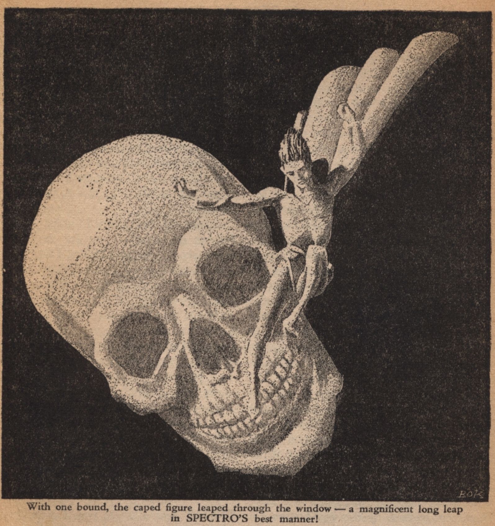 Hannes Bok's Covers Art Hannes Bok, Compliments of SPECTRO by August Derleth, Weird Tales 41-11, p.101.