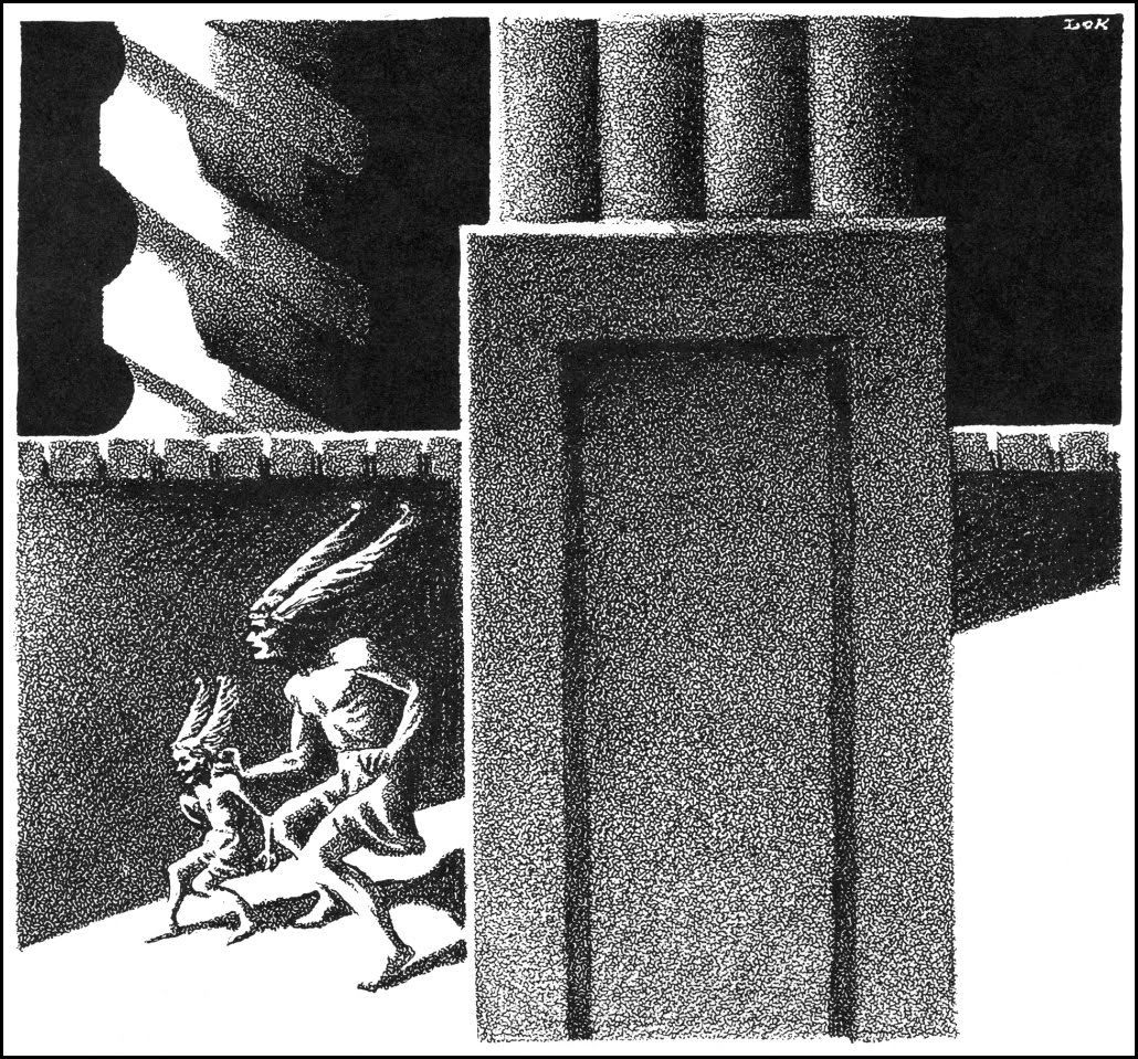 Hannes Bok's Covers Art Hannes Bok, It's a Young World by James MacCreigh (Frederik Pohl), Astonishing Stories 41-04.