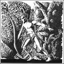 Hannes Bok's Covers Art Hannes Bok, The Shadow Over Innsmouth (right side) by H.P. Lovecraft, Weird Tales 42-01, p.7.