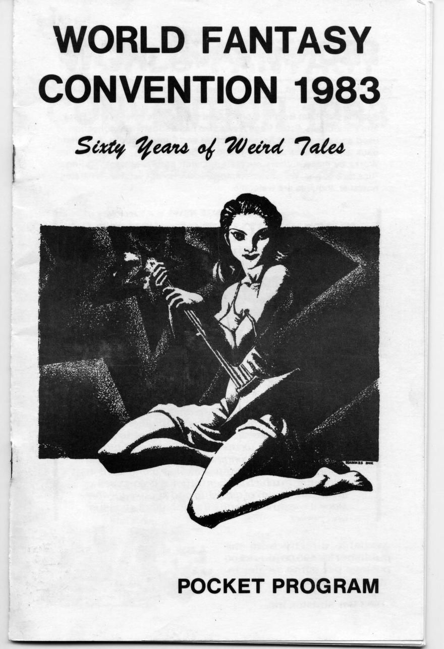 Hannes Bok's Covers Art Hannes Bok, World Fantasy Convention 1983 Pocket Program. Originally illustrated The Crystal Bullet by Donald Wandrei, Weird Tales 51-03.