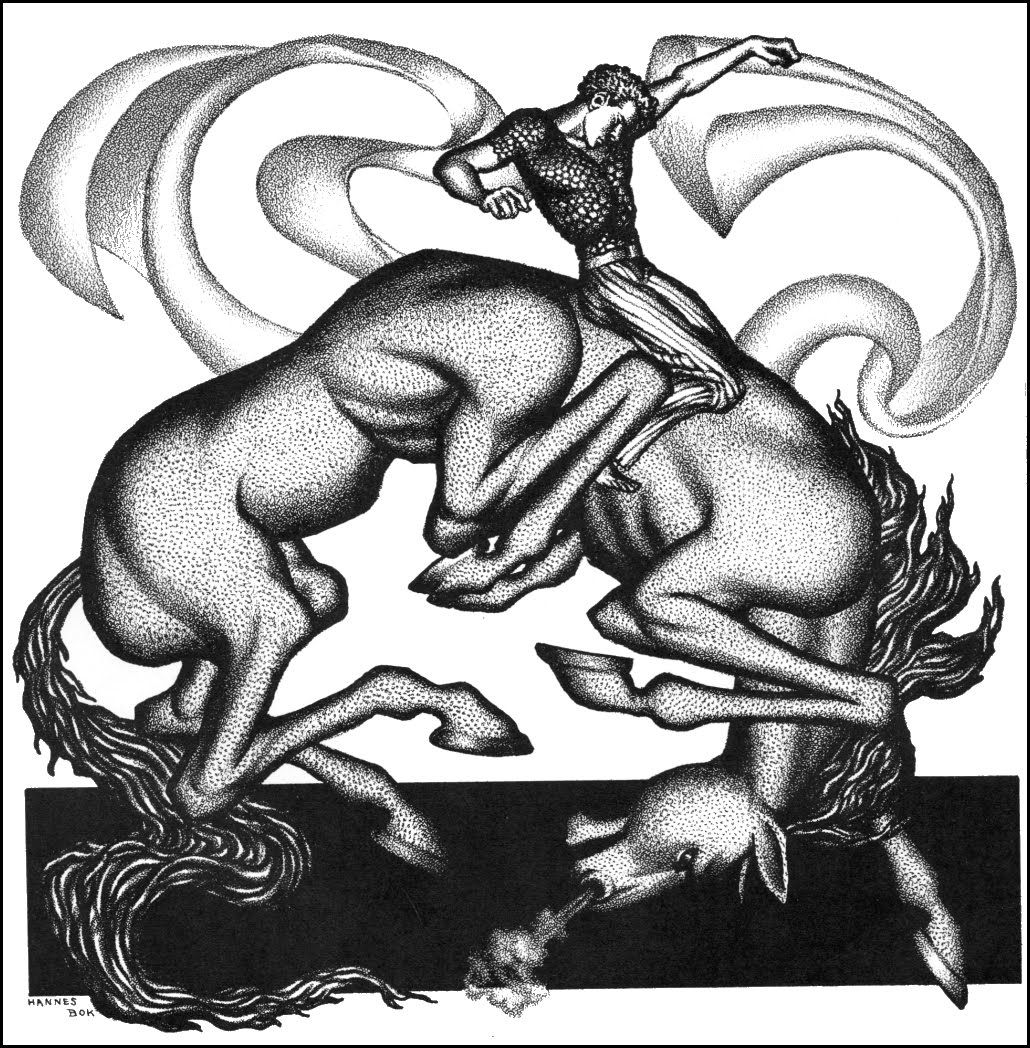 Hannes Bok's Covers Art Hannes Bok, Interference by Walter C. Davies (C.M, Kornbluth), Cosmic Stories 41-07, P.35.