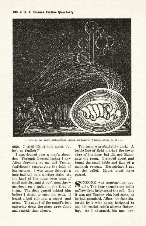 Hannes Bok's Covers Art A Damon Knight illo for Hannes Bok's Starstone World, SF Quarterly 42-Summer, p.104.