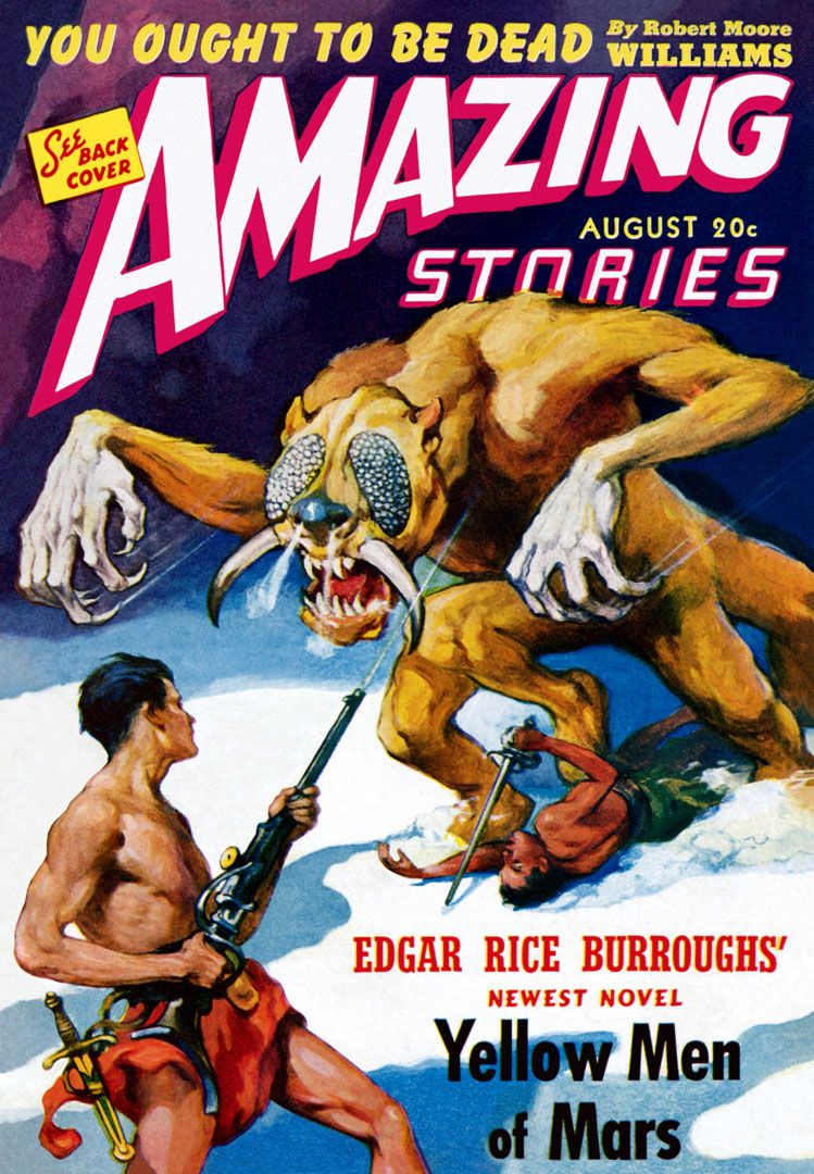 Ed Valigursky Amazing Stories Covers Art ERB claimed to have revised the text for magazine publication and it initially was published in Whitman's Big little book and then in amazing Stories. Description from docmo.hubpages.com. I searched for this on bing.com/images