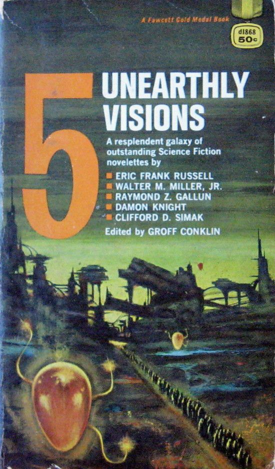 Richard M. Powers's Covers Art 5 Unearthly Visions 1st Fawcett D1868 Conditionally Human by Walter M Miller Jr | eBay