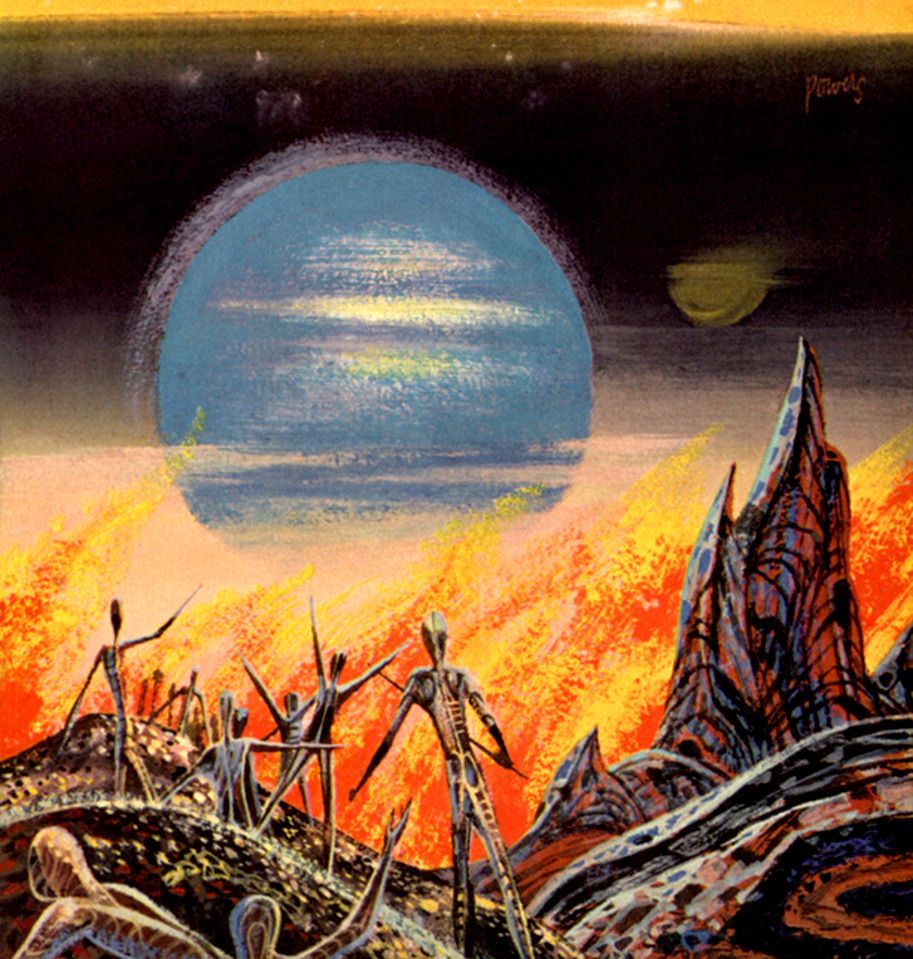 Richard M. Powers's visual Art Richard Powers, The View from the Stars, a collection of 9 stories by Walter M. Miller, Jr., 1965, cover art.