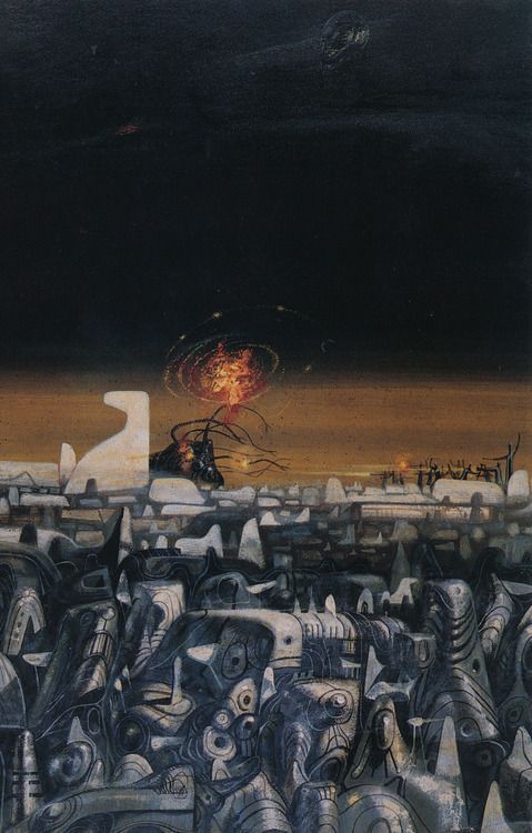Richard M. Powers's visual Art Richard Powers, Wolfbane by Frederik Pohl & C.M. Kornbluth, 1959, acrylic on board.