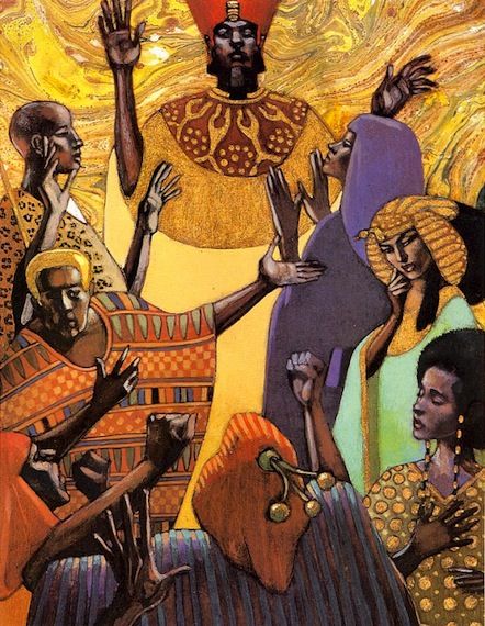 Leo and Diane Dillon's visual Art This is an llustration from the children’s book, Aida, as told by Leontyne Price and illustrated by the Leo and Diane Dillon.