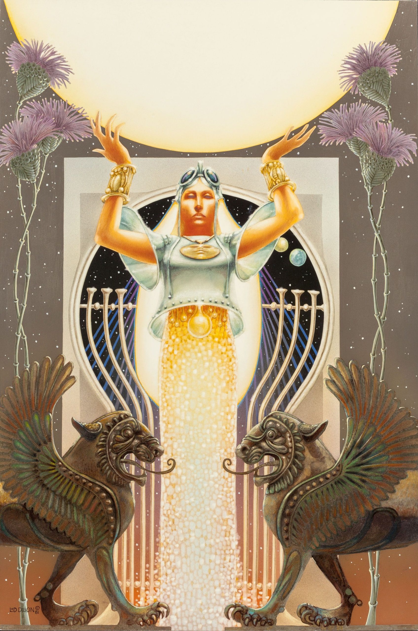 Leo and Diane Dillon's visual Art Leo and Diane Dillon, Stargate by Pauline Gedge 1982, pastel watercolor and acrylic on board.