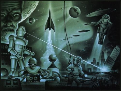 Alex Schomburg, endpaper, Winston Science Fiction series.