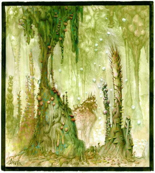 Arthur Haas's Visionary Art Arthur Haas, Jungle scene.