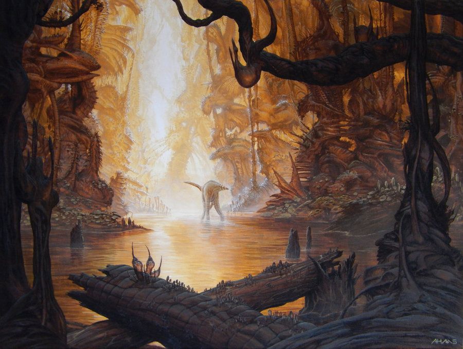 Arthur Haas's Visionary Art Arthur Haas, River scene II.