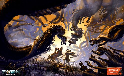 Arthur Haas's Visionary Art Arthur Haas, cover for Burning Games' Faith.