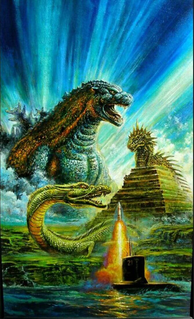 Bob Eggleton's visual Art BOB EGGLETON - Godzilla and The Lost Continent - print by google